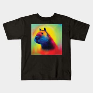 Capybara in Rainbow Colours Kids T-Shirt